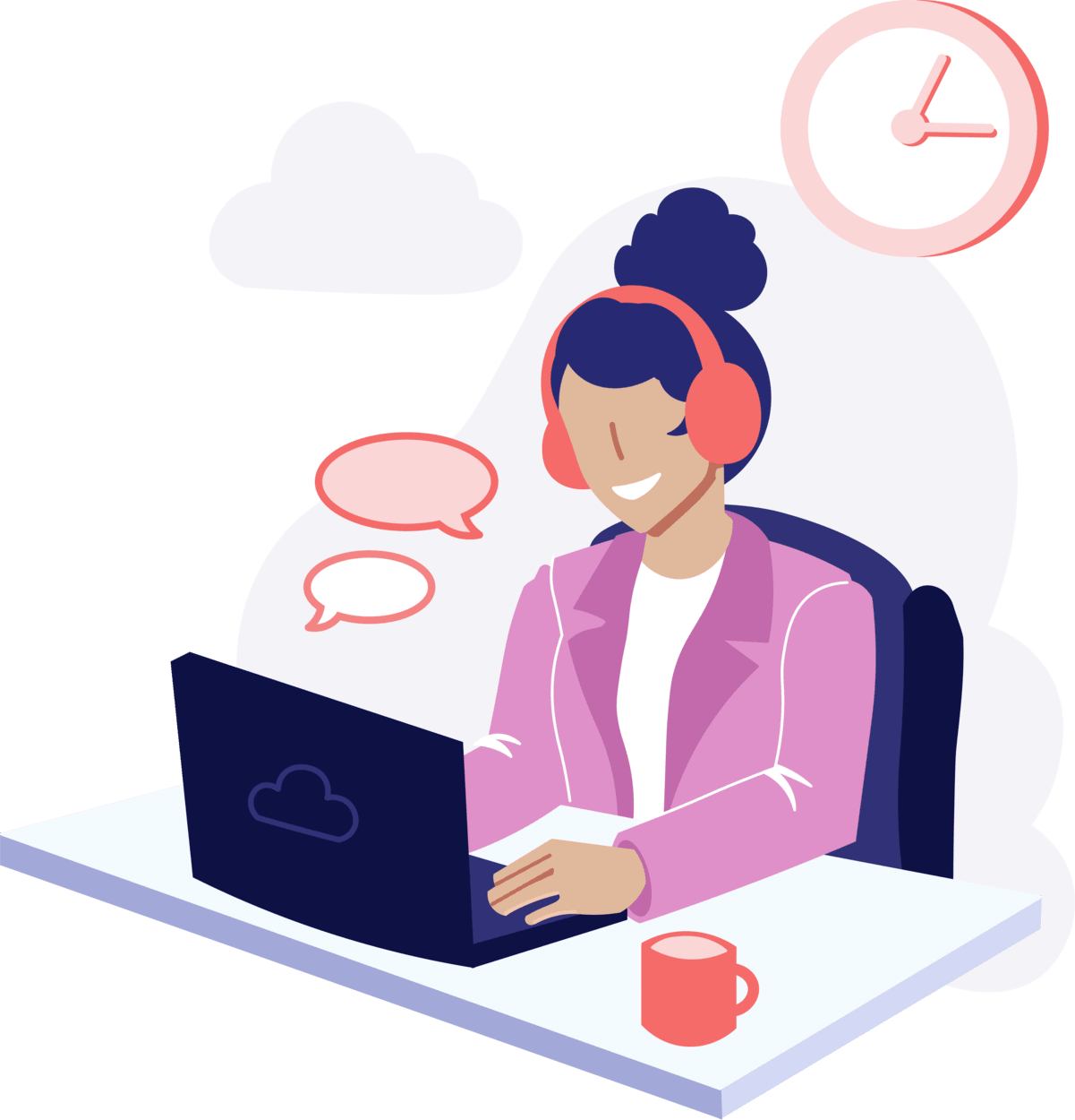 PCS professional speaking with customer.